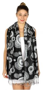 serenita D26 Pashmina Multi Circle W Black fashionunic