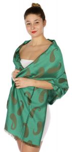 serenita D34 Reversible baby paisley pashmina Green