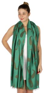 serenita D34 Reversible baby paisley pashmina Green