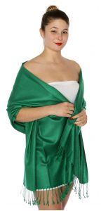 serenita D45 Silky Solid Wedding Pashmina 57 Forest