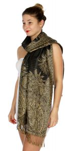 serenita D38 Big Paisley Pashmina 02 Dim Grey