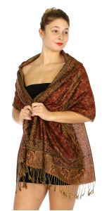 serenita D32 Outlined paisley Pashmina 16 fashionunic