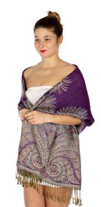 serenita D40 Big Paisley Pashmina 08 Indigo fashionunic