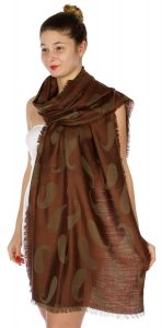 serenita D34 Reversible baby paisley pashmina Brown