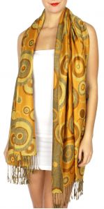 serenita D26 Pashmina Multi Circle Mustard fashionunic