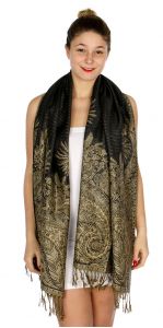 serenita D38 Big Paisley Pashmina 02 Dim Grey