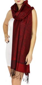 serenita D15 Jacquard Pashmina Solid Border Maroon