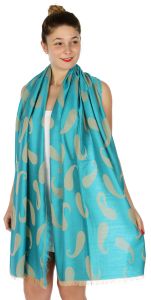 serenita D34 Reversible baby paisley pashmina Turquoise