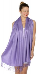 serenita D45 Silky Solid Wedding Pashmina 61 L Purple