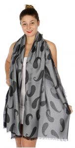 serenita D34 Reversible baby paisley pashmina Grey