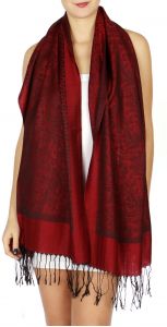 serenita D15 Jacquard Pashmina Solid Border Maroon