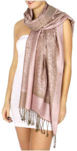 serenita D15 Jacquard Pashmina Solid Border Light pink