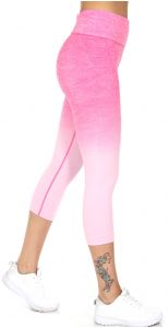 Wholesale A25A Active heathered ombre capri leggings L.Pink