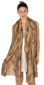 serenita D34 Reversible baby paisley pashmina L Brown