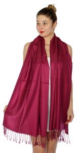serenita D45 Silky Solid Wedding Pashmina 46 Cabernet