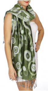 serenita D26 Pashmina Multi Circle Apple Green