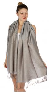 serenita D14 Symmetrical big paisley pashmina Dark Grey