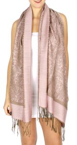 serenita D15 Jacquard Pashmina Solid Border Light pink