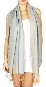 serenita D15 Jacquard Pashmina Solid Border Baby blue