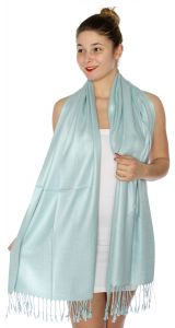 serenita D45 Silky Solid Wedding Pashmina 27 Powder B