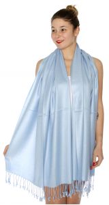 serenita D45 Silky Solid Wedding Pashmina 56 Caribbean