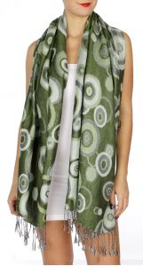 serenita D26 Pashmina Multi Circle Apple Green