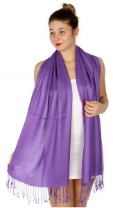 serenita D45 Silky Solid Wedding Pashmina 09 Purple