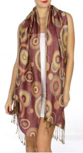 serenita D26 Pashmina Multi Circle Dust Pink