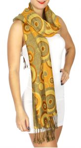 serenita D26 Pashmina Multi Circle Mustard fashionunic