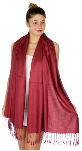 serenita D45 Silky Solid Wedding Pashmina 06 Wine