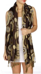 serenita D26 Pashmina Multi Circle D Brown fashionunic