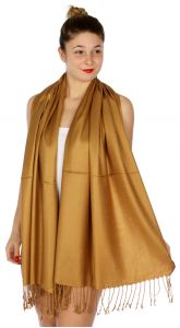 serenita D45 Silky Solid Wedding Pashmina 12 Bronze