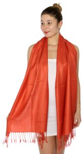 serenita D45 Silky Solid Wedding Pashmina 37 New Rust