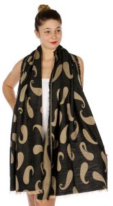 serenita D34 Reversible baby paisley pashmina BK/BG
