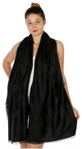 serenita D34 Reversible baby paisley pashmina Black