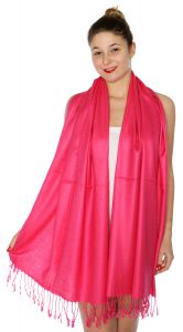 serenita D45 Silky Solid Wedding Pashmina 19 Fuchsia