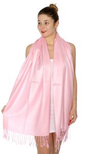 serenita D45 Silky Solid Wedding Pashmina 31 Pink