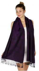 serenita D14 Symmetrical big paisley pashmina Purple