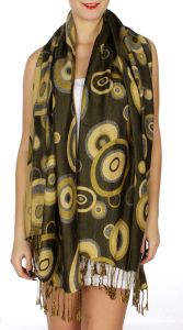 serenita D26 Pashmina Multi Circle Olive fashionunic