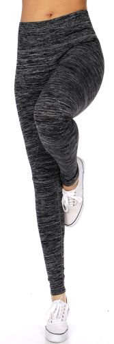 SERENITA E36A Workout yoga long leggings ombre print Black/Black