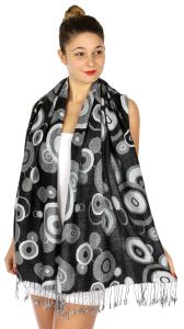 serenita D26 Pashmina Multi Circle W Black fashionunic
