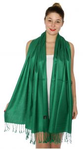 serenita D45 Silky Solid Wedding Pashmina 57 Forest