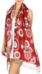 serenita D26 Pashmina Multi Circle Red fashionunic