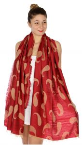 serenita D34 Reversible baby paisley pashmina Red