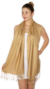 serenita D45 Silky Solid Wedding Pashmina 63 Sand