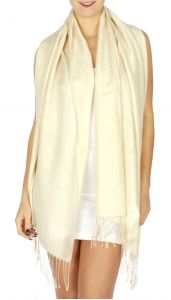 serenita D15 Jacquard Pashmina Solid Border White