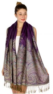 serenita D40 Big Paisley Pashmina 08 Indigo fashionunic