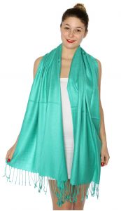 serenita D45 Silky Solid Wedding Pashmina 48 Jade Green