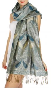 serenita D10 Lurex Paisley Pashmina 12 fashionunic