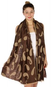 serenita D34 Reversible baby paisley pashmina D Brown